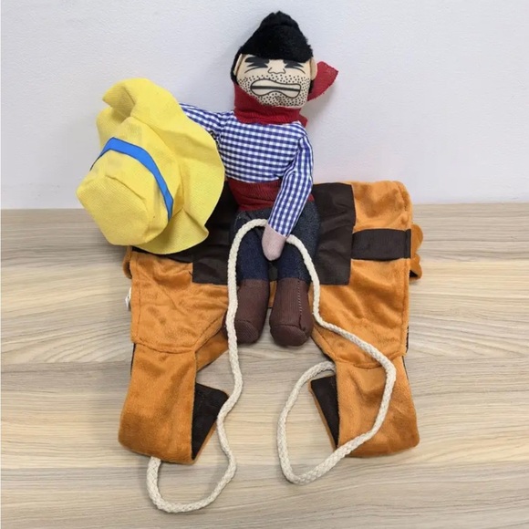 Cowboy Rider Dog Costume - Brown and Yellow - Picture 4 of 5